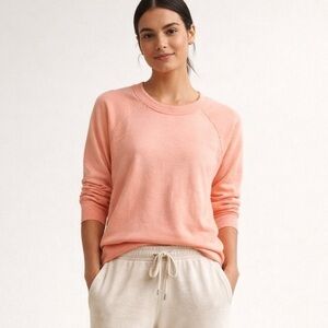 ATHLETA Lightweight Raglan Crew Sweatshirt – Coral Peach Size S
